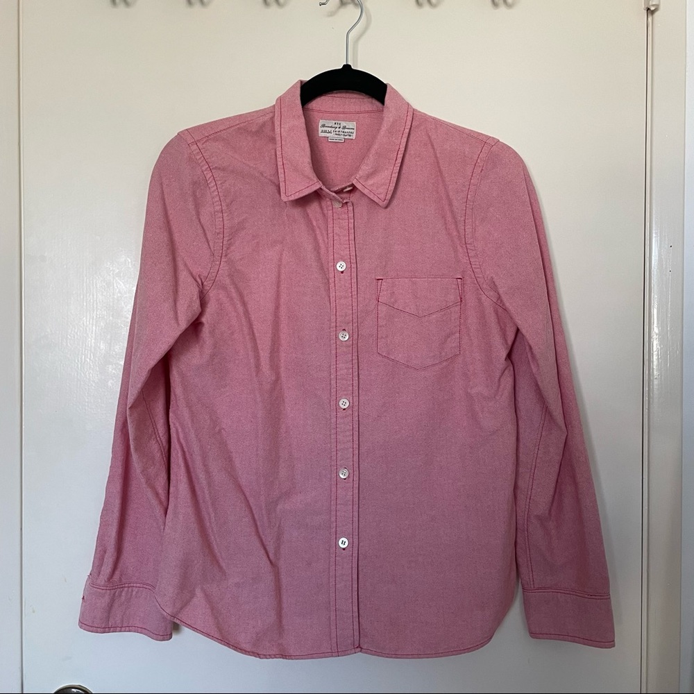 Madewell women’s Broadway & Broome Red button down shirt size M